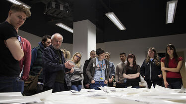 John Blakemore presenting to students