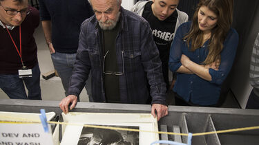 John Blakemore printing a photograph