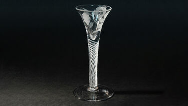 Jacobite wine glass with Fiat moto