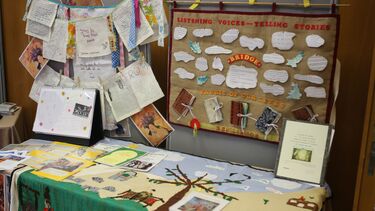 Listening Voices Telling Stories project display