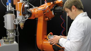 A man working machinery