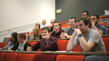 A group of students in a lecture theatre