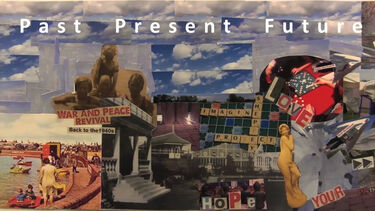 A collage about the past, present and future
