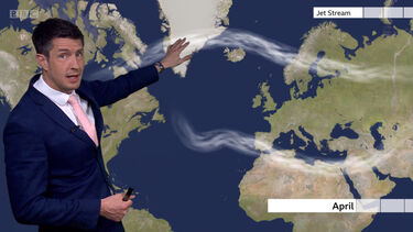 Chris presenting a review of recent weather trends