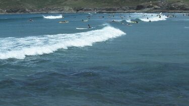 Breaking waves enhance near-shore mixing.