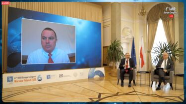 Professor Ian Guymer during his keynote presentation at the IAHR 2020 European Congress, Warsaw, Poland, 18 February 2021