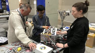 Team working on the electronics