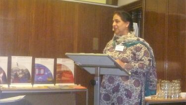 Shamshad Iqbal, Angelou Centre, giving a presentation