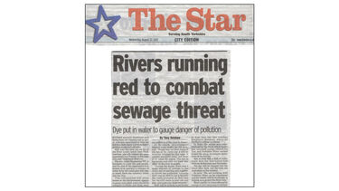 Rivers running red to combat sewage threat, The Star news article, 22 August 2007.