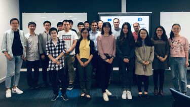 A group photo at the year three project workshop.