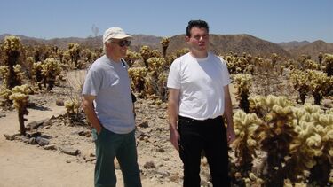 Harry and Stephen Kroto in Joshua Tree