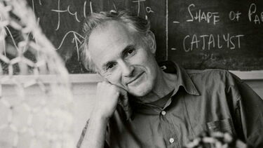Harry Kroto with C60 models