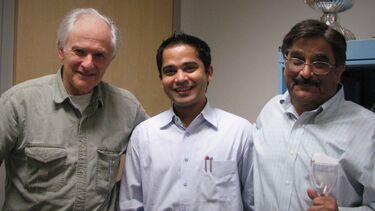 Harry Kroto with Prashant and Naresh