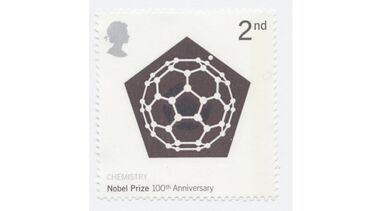 Design for UK stamp for Nobel Centenary (Chemistry) 2001.