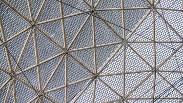 Gray and clear woven material