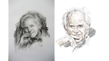Two portraits of Sir Harry Kroto