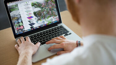 A student works on their Landscape Architecture design project