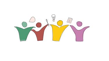 A cartoon of people celebrating