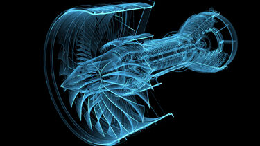 Xray of jet engine