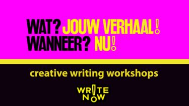poster with bright colour to advertise creative writing workshop