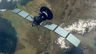 Satellite in space over France