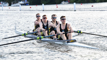 Members of the Men's rowing squad on the water