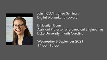 INSIGNEO seminar graphic Jessilyn Dunn talk details