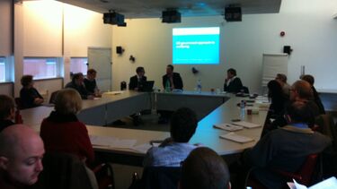 A group of people attending the first Politics of Wellbeing seminar