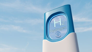 graphic image of a blue structure with H2 hydrogen written on it 