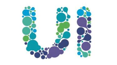 UI in blue green bubbles