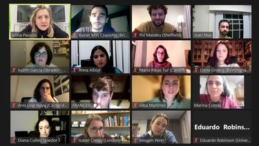 faces of students attending the Catalan cineforum event