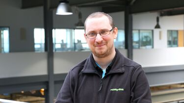 Apprentice Sam Redgrace stood inside the AMRC Training Centre