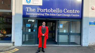 Image of Sergio outside the Portobello building