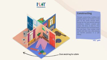 An image of the digital origami house featured in the exhibition.