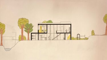 Holly's work 2 (showing a  side elevation of the site, including the open space by the rover and the residence)