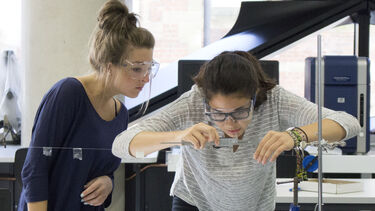 Students testing tension