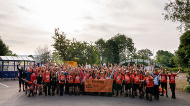 Big walk participants prepare to set off from the start line