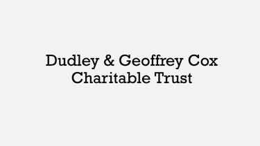 Black text on white background with the logo for Dudley & Geoffrey Cox Charitable Trust