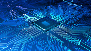 Electrical currents flowing through a semiconductor and circuit board