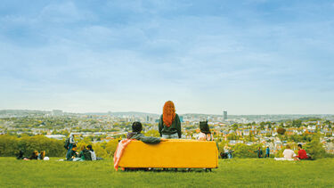 Undergraduates on sofa