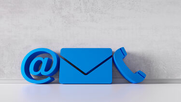 email symbol, letter symbol, phone symbol