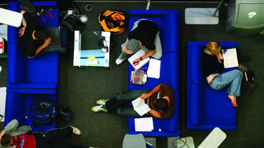 A photo of students studying