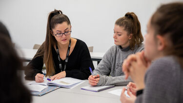 Students taking part in a tutorial