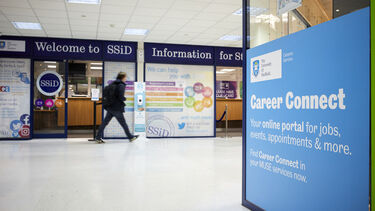 The Student Services Information Desk in the Students' Union