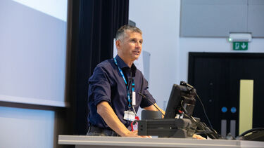 Professor Tim Chico introducing a session at the Insigneo Showcase 2022