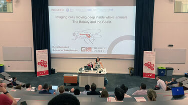 Kyra Campbell presenting at Insigneo Showcase 2022