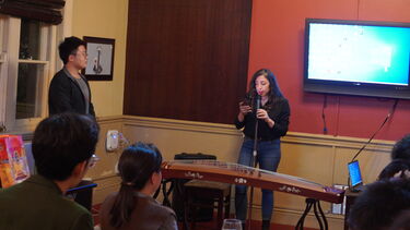 Qixuan Gao and Ophelie Baudoin (Reading poem by Abigail Weathers)