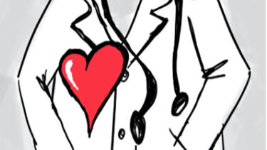 Graphic of a doctor with a heart