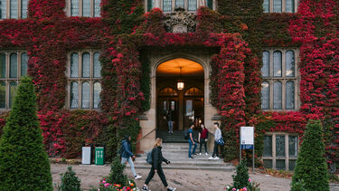 Firth Court building with red ivy 