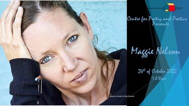 A photo of the poster for the CCP Maggie Nelson event